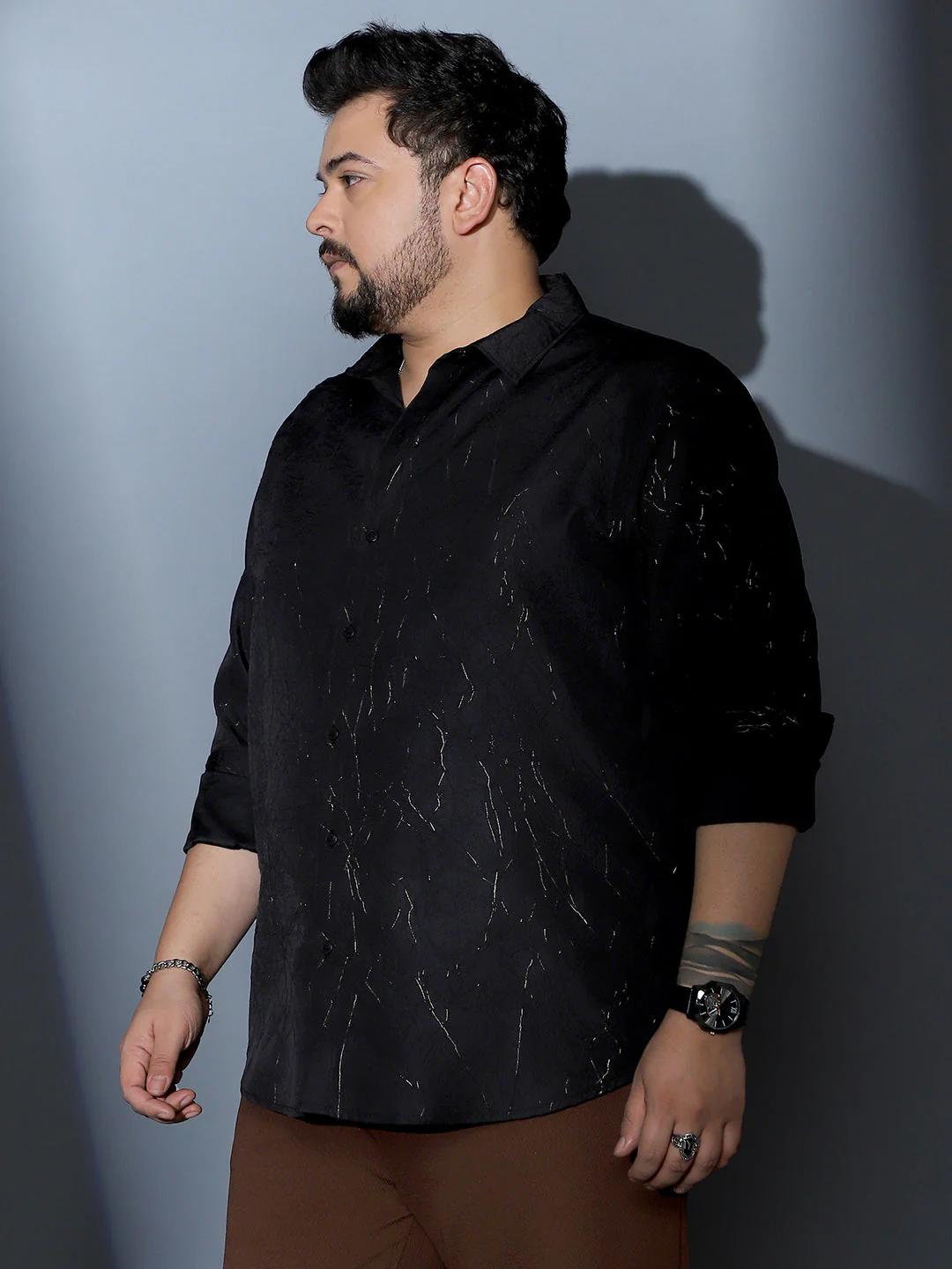 Metallic-Crushed Textured Shirt - Image 3