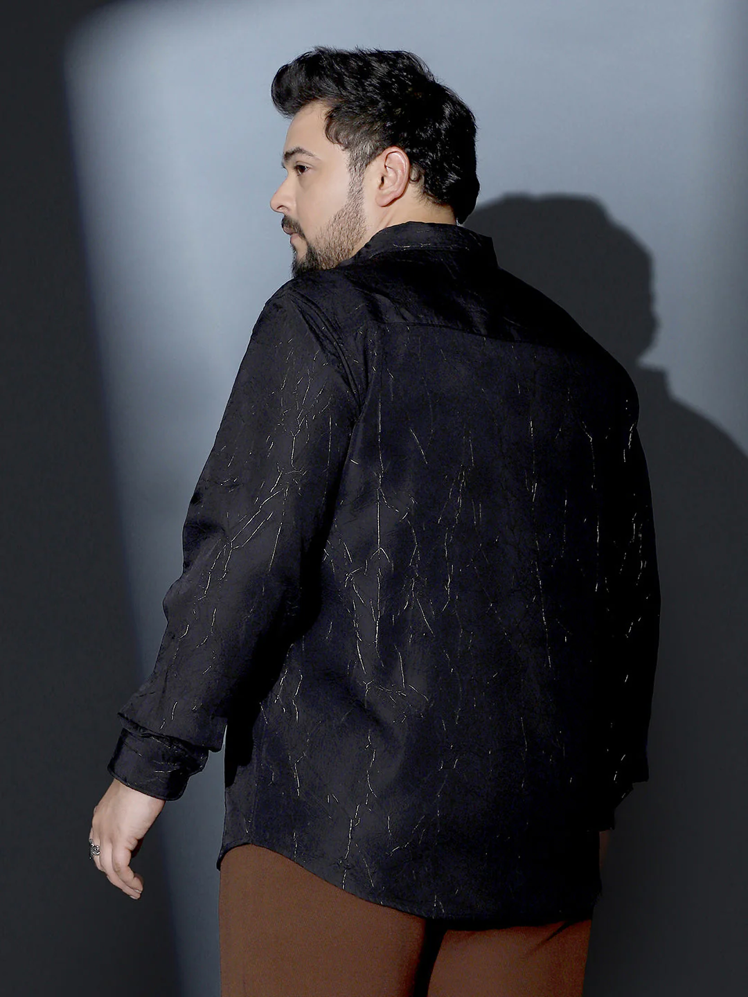 Metallic-Crushed Textured Shirt - Image 4