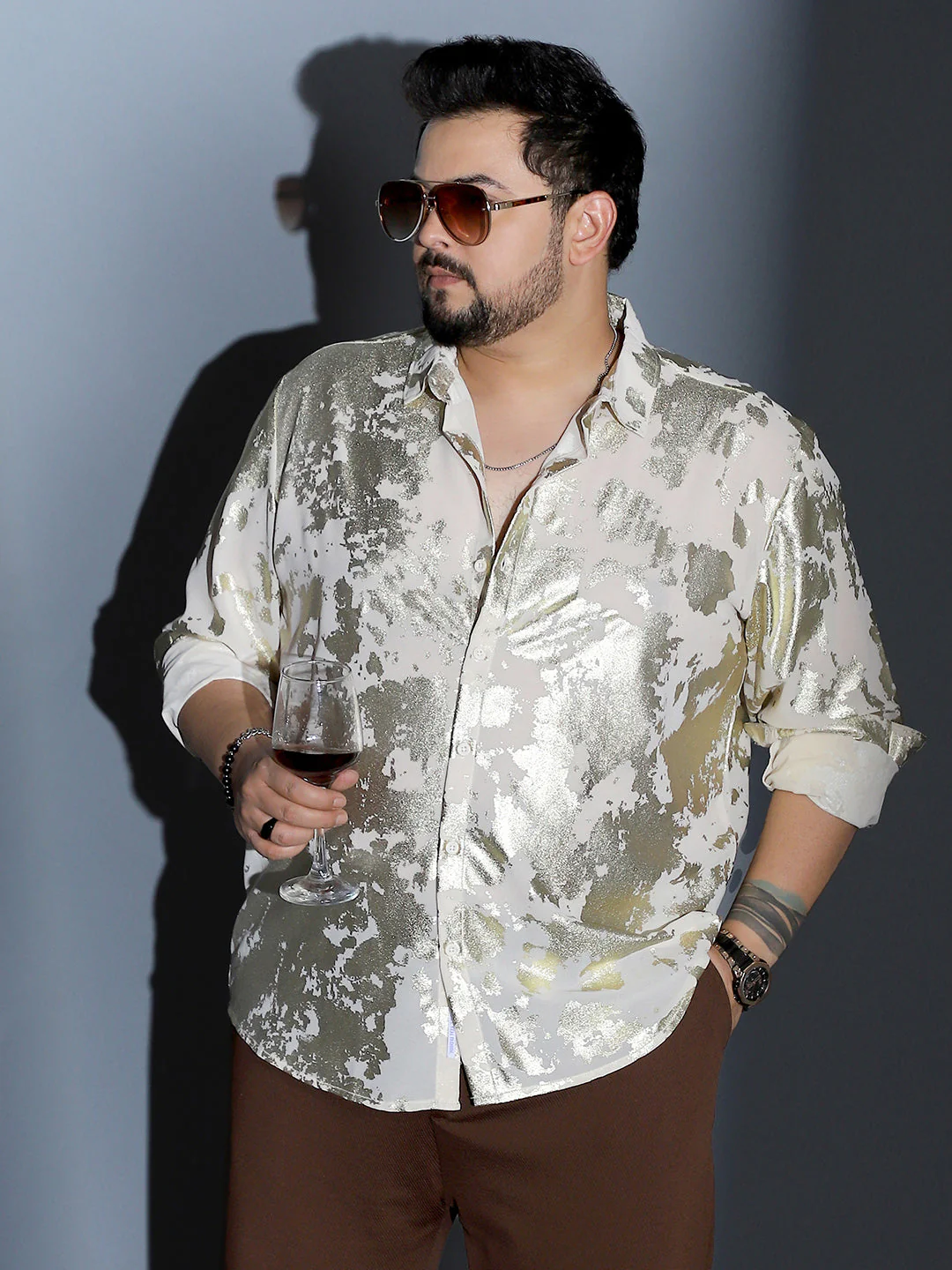 Metallic-Foil Imprint Shirt - Image 30