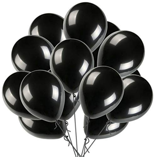 Metallic Shining Latex Balloons Black Color(Pack of 50) - Image 2