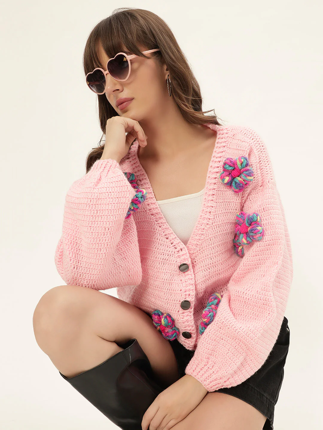 Metta Multipink Daisy cardigan - Image 2