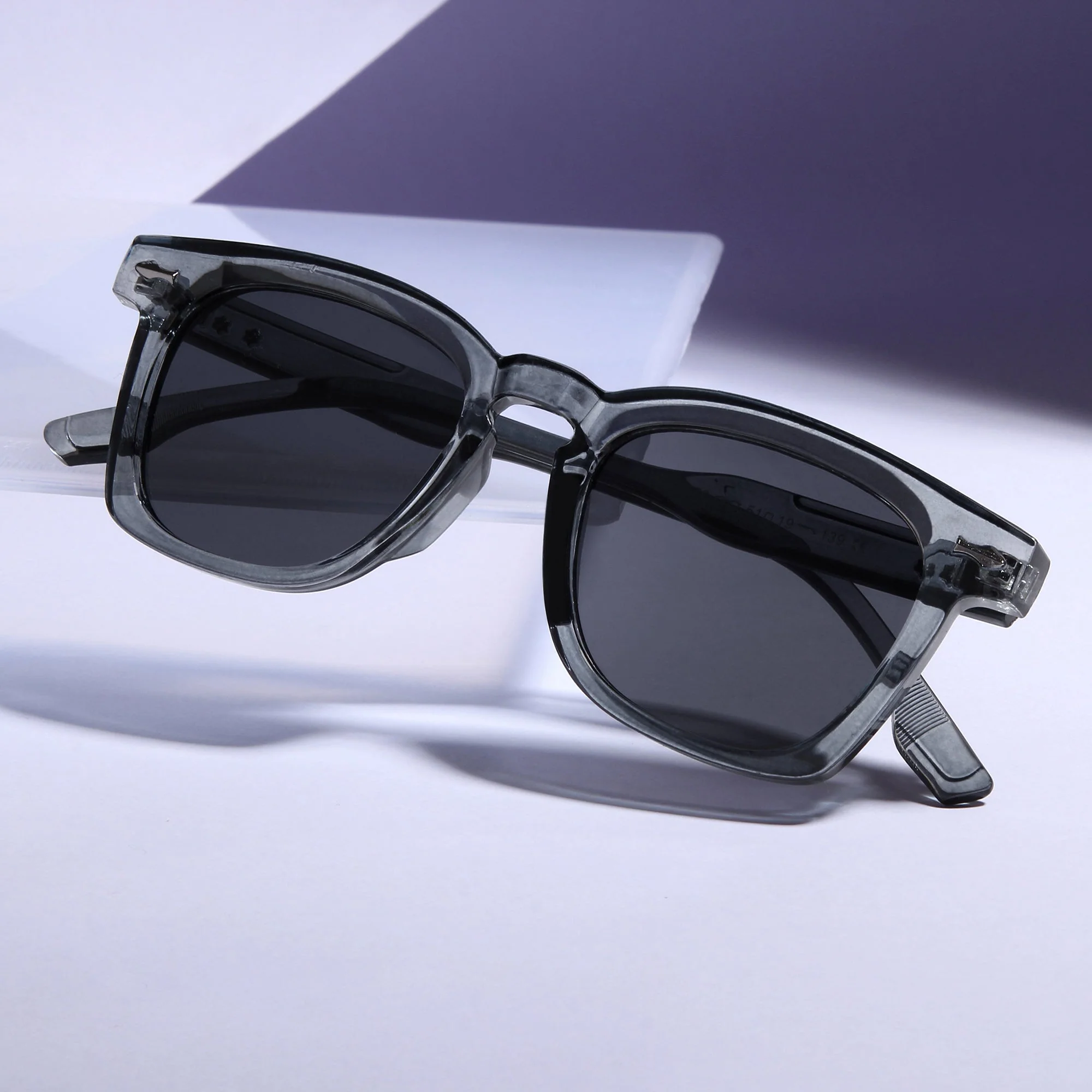 Michel Grey Black Square Sunglasses - Image 2