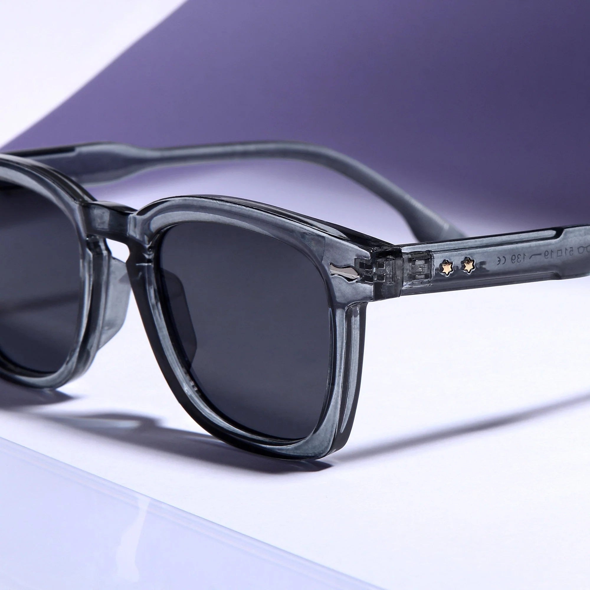 Michel Grey Black Square Sunglasses - Image 3