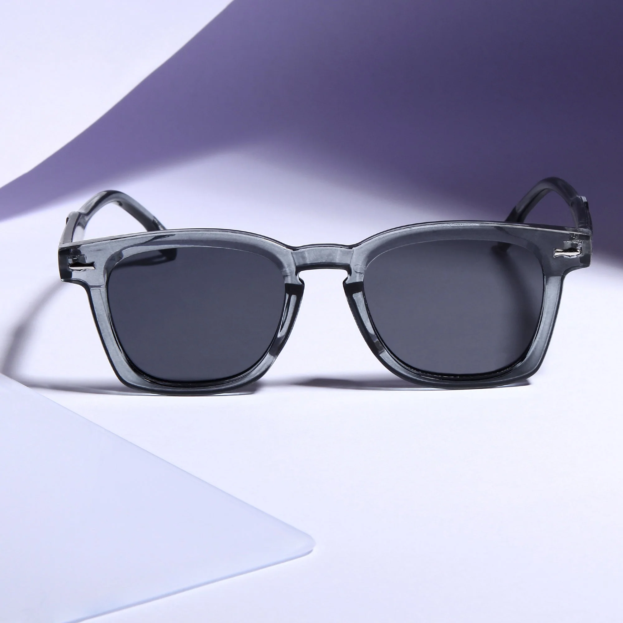 Michel Grey Black Square Sunglasses - Image 4