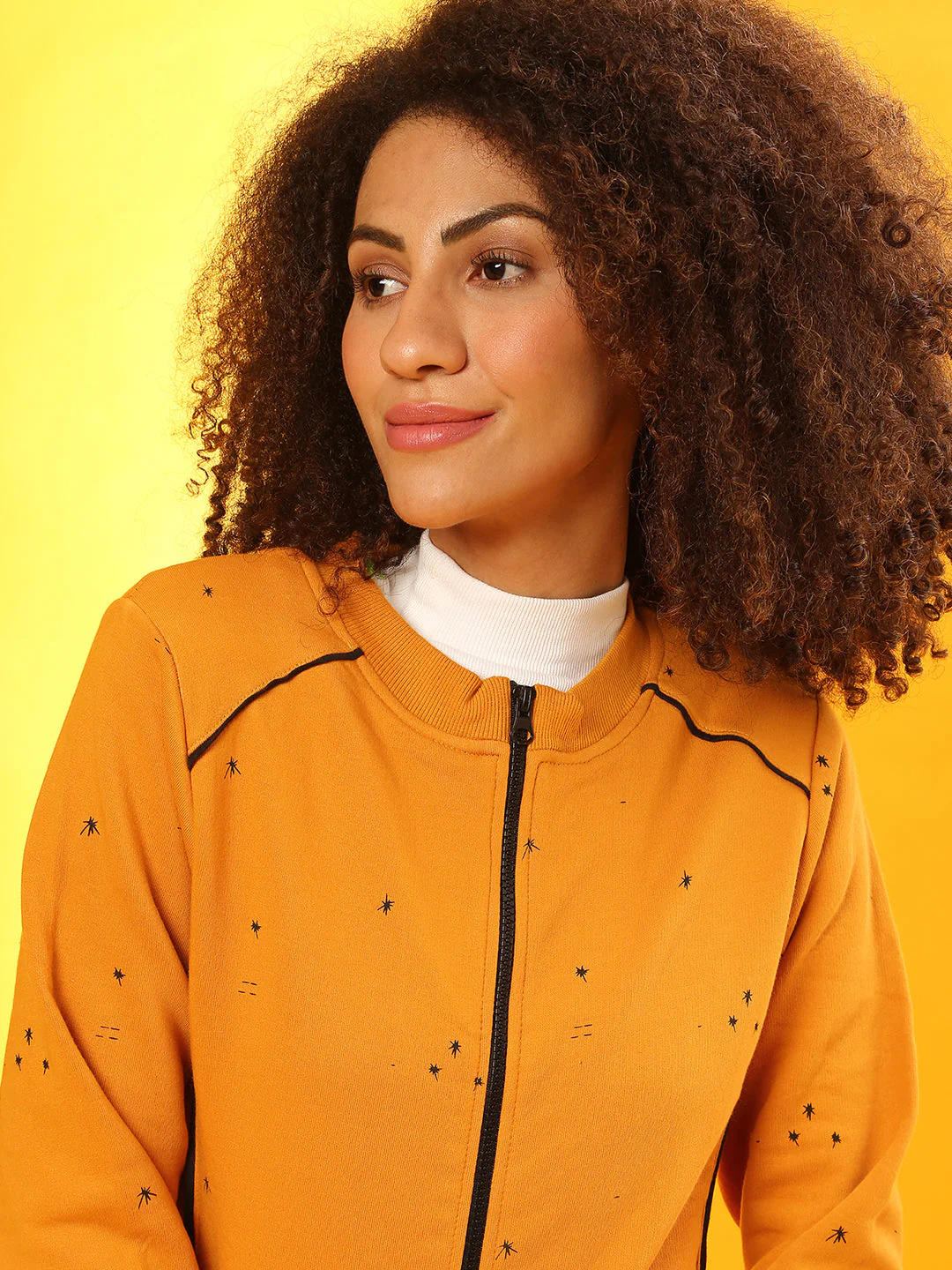 Micro Print Hoodie With Contrast Piping - Image 6