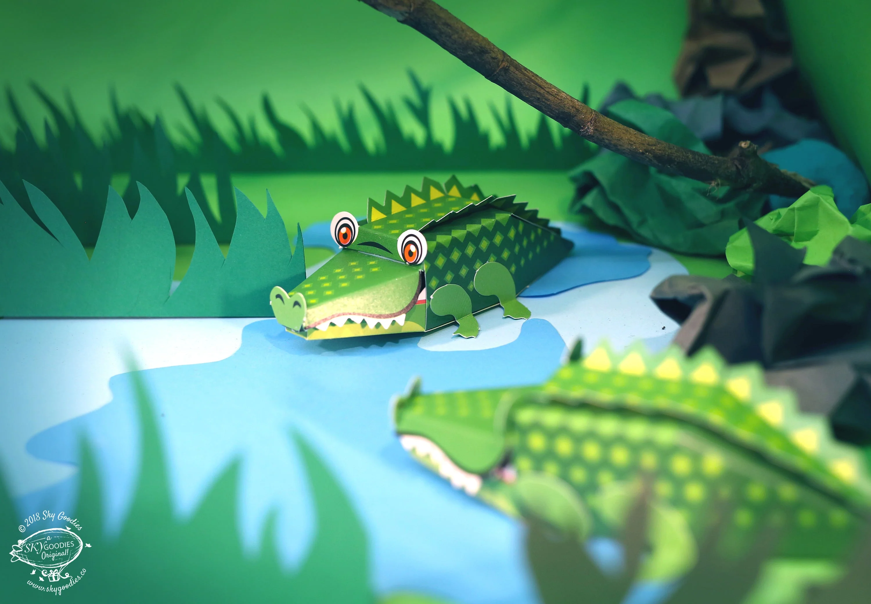 Mini Crocodile DIY Animal Paper Craft Kit - Image 2