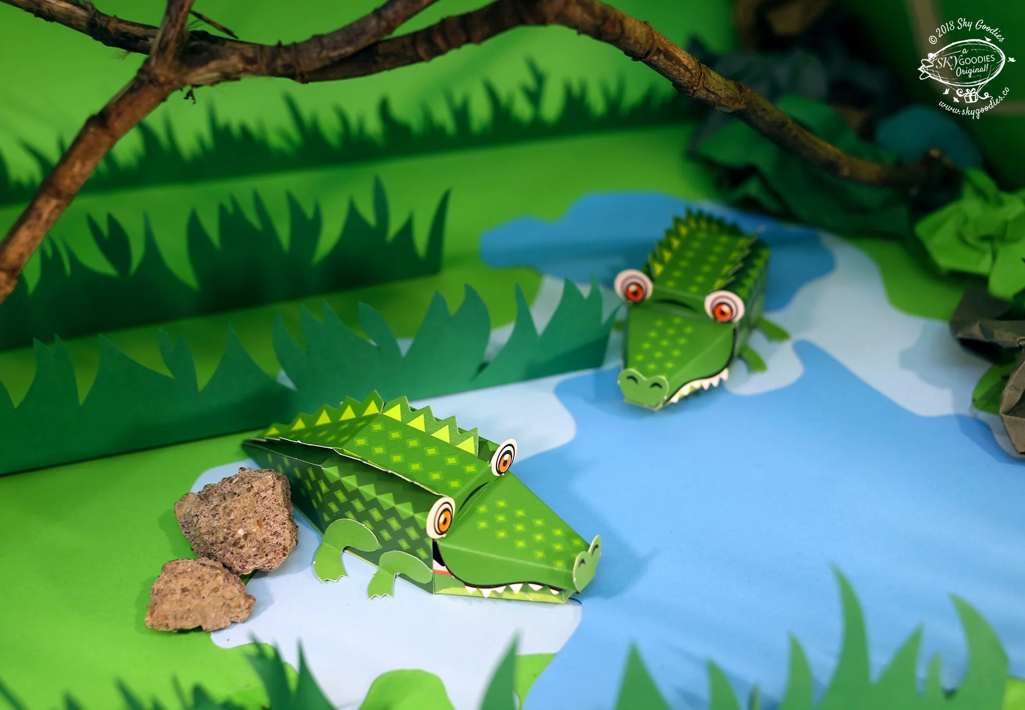 Mini Crocodile DIY Animal Paper Craft Kit - Image 3