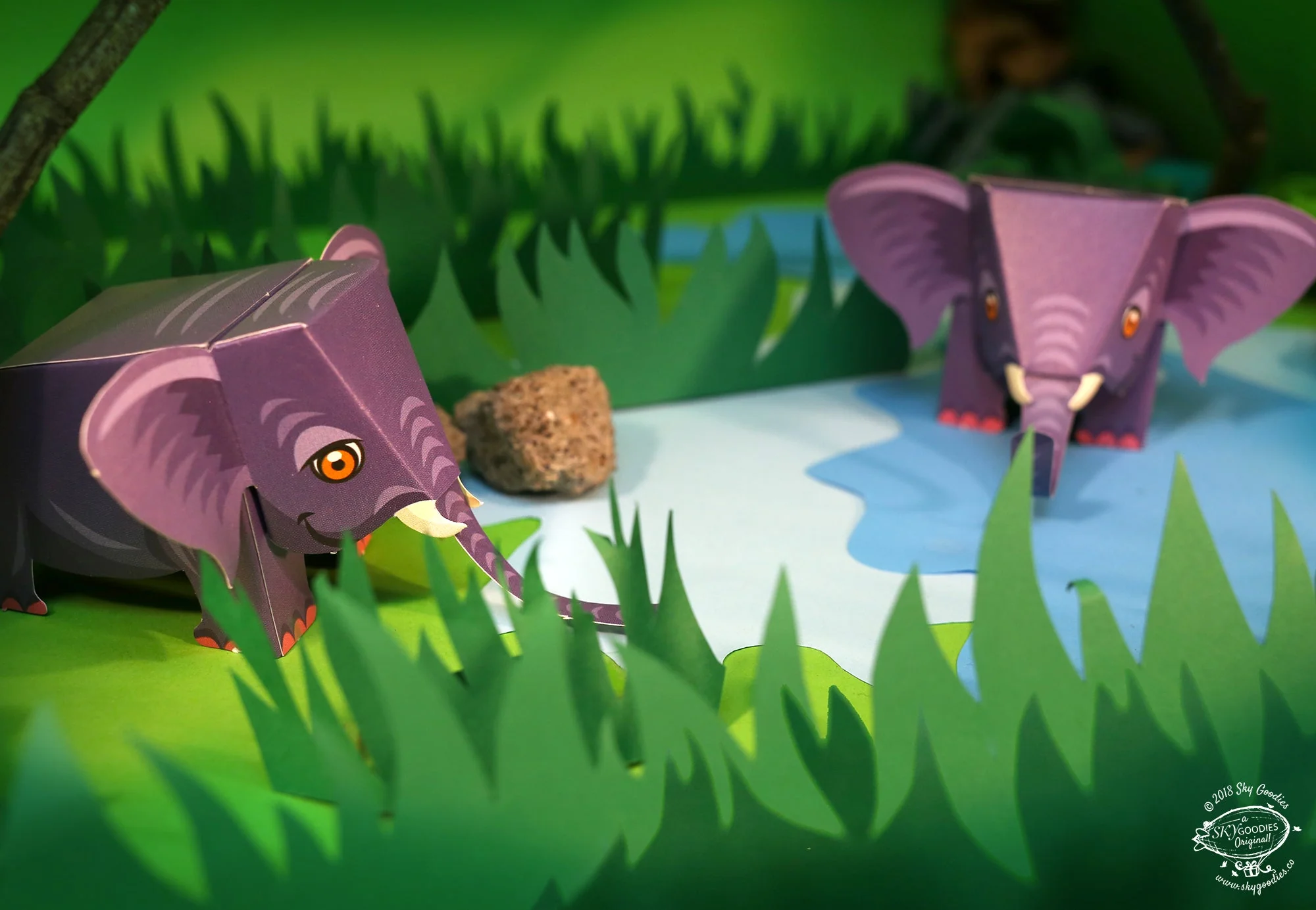 Mini Elephant DIY Animal Paper Craft Kit - Image 2