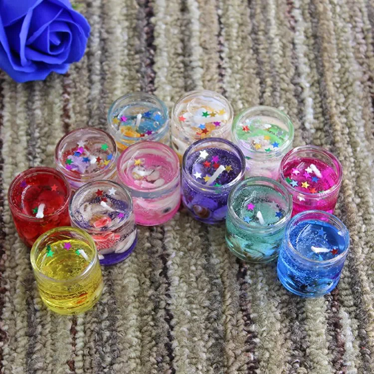 Mini Gel Wax glass Jelly Candle Pack of Mixed Color (Pack of 24) - Image 2