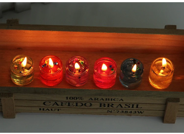 Mini Gel Wax glass Jelly Candle Pack of Mixed Color (Pack of 24) - Image 4