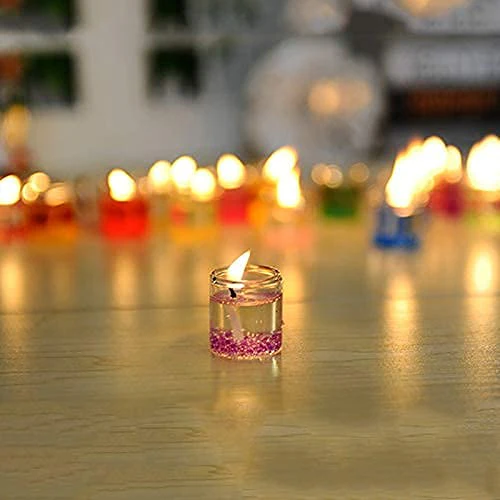 Mini Gel Wax glass Jelly Candle Pack of Mixed Color (Pack of 24) - Image 6