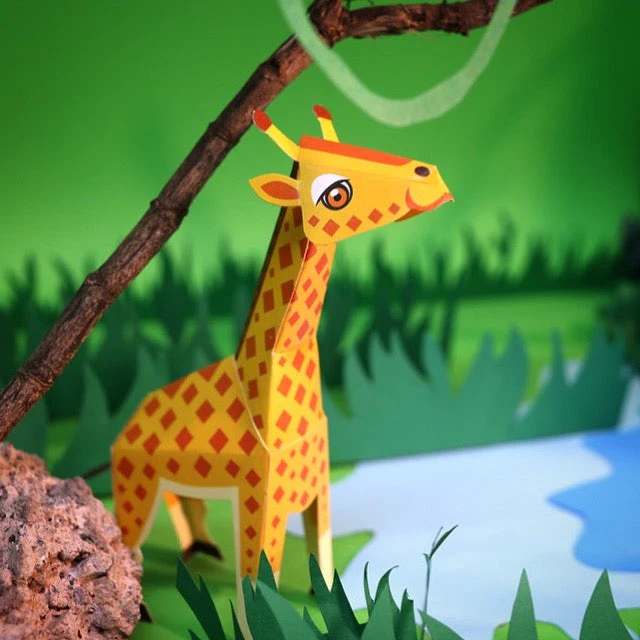 Mini Giraffe DIY Animal Paper Craft Kit - Image 3