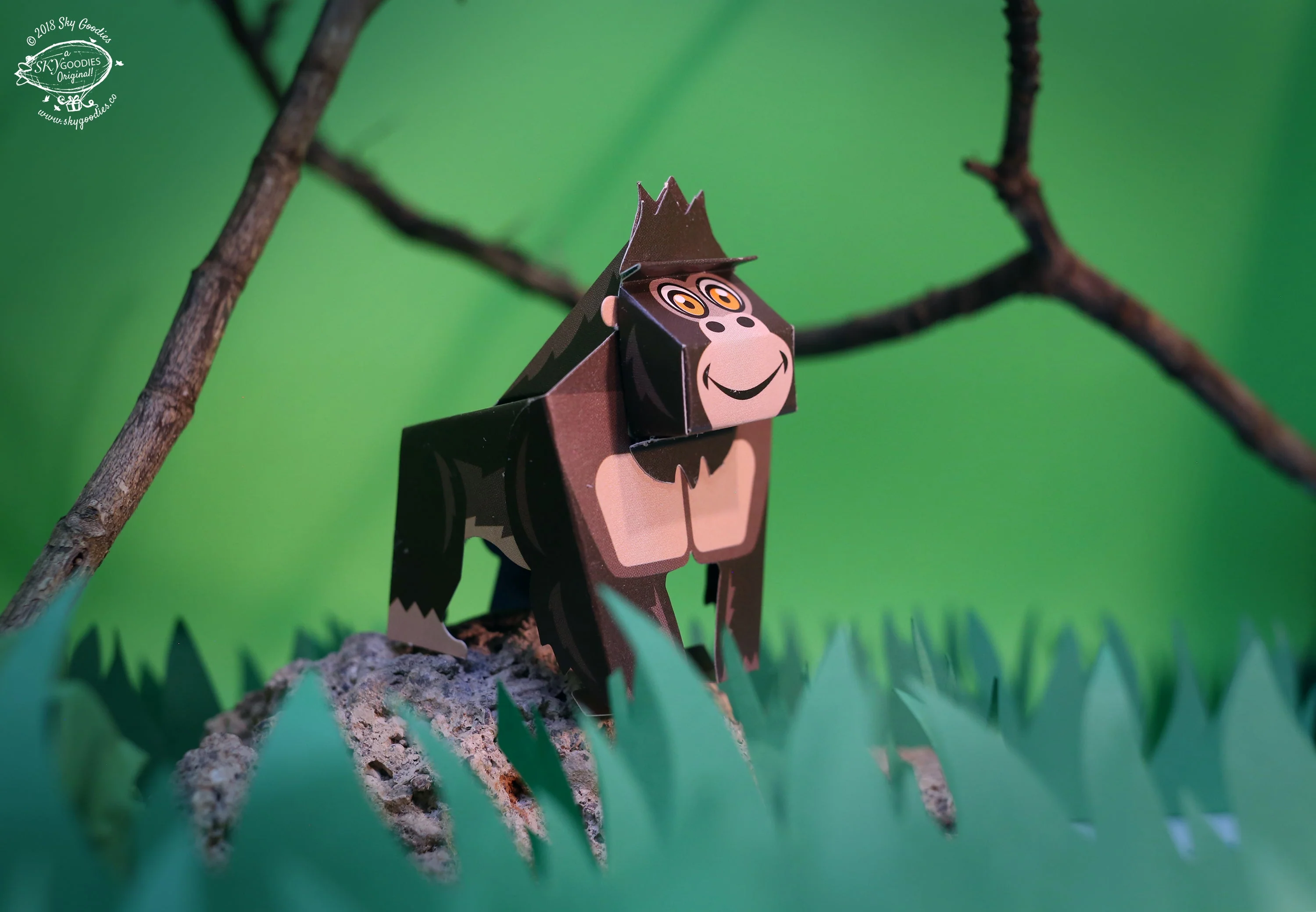 Mini Gorilla DIY Animal Paper Craft Kit - Image 3
