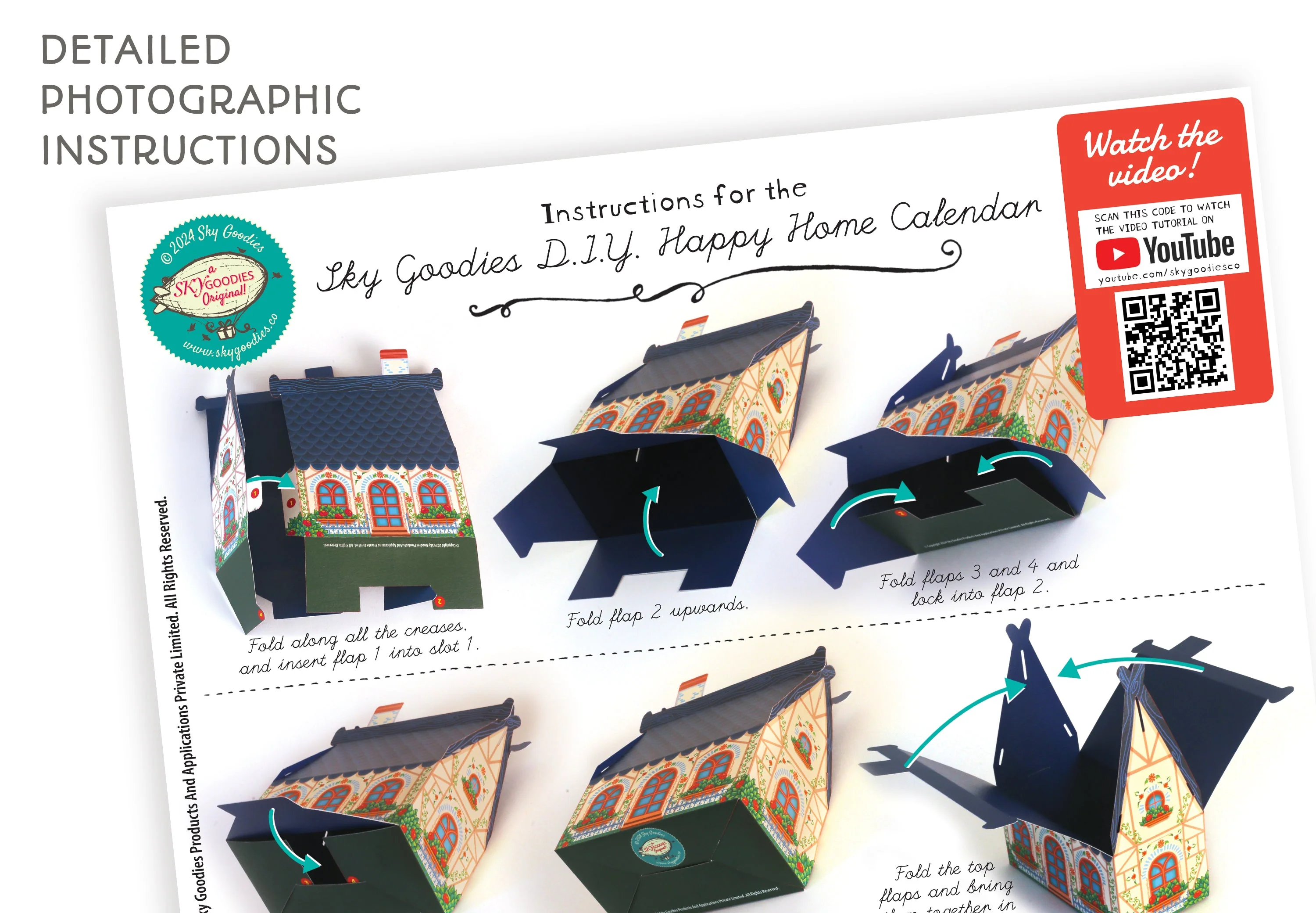 Mini Happy Home Desk Calendar 2025 DIY Paper Craft Kit - Image 4