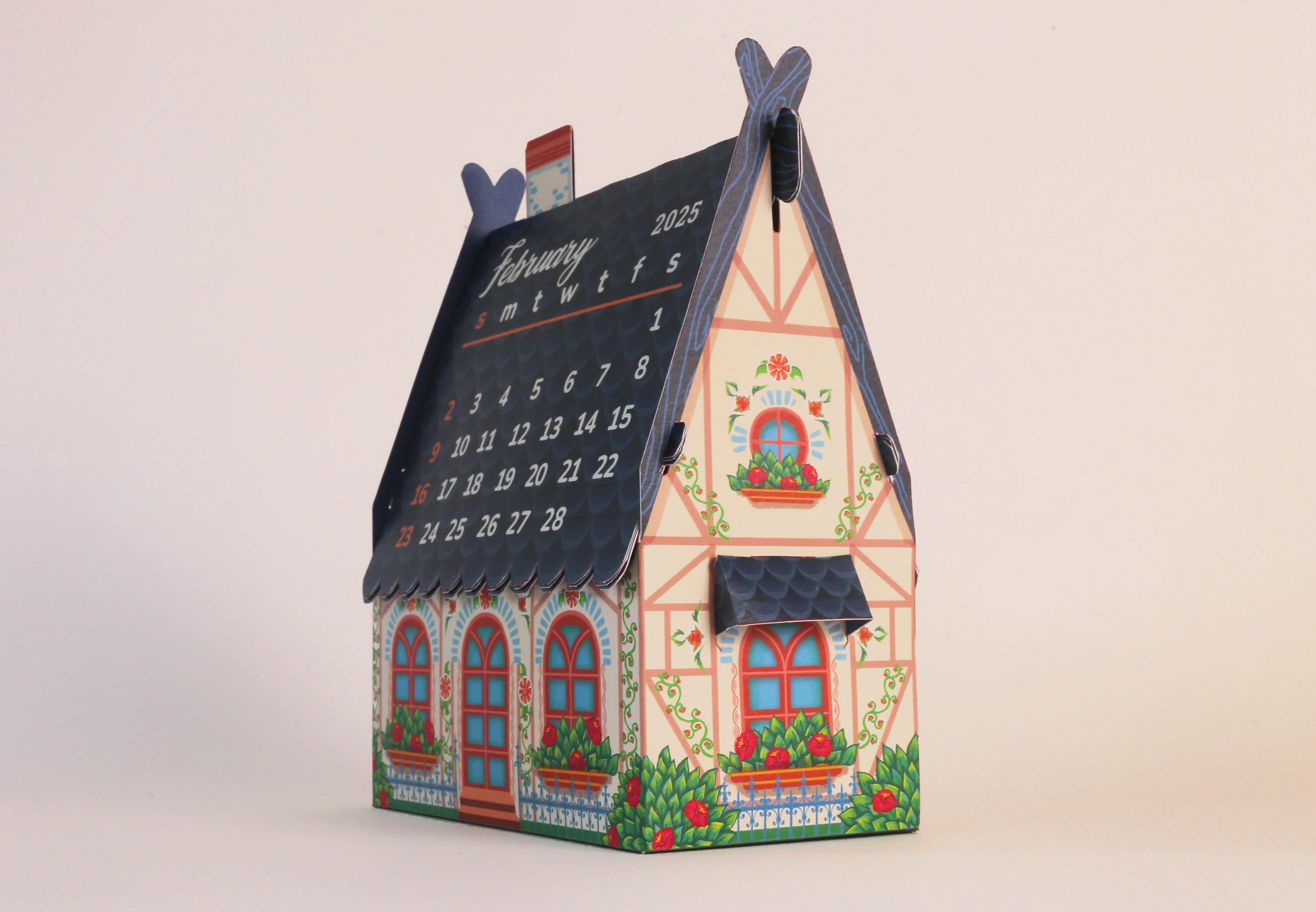 Mini Happy Home Desk Calendar 2025 DIY Paper Craft Kit - Image 6
