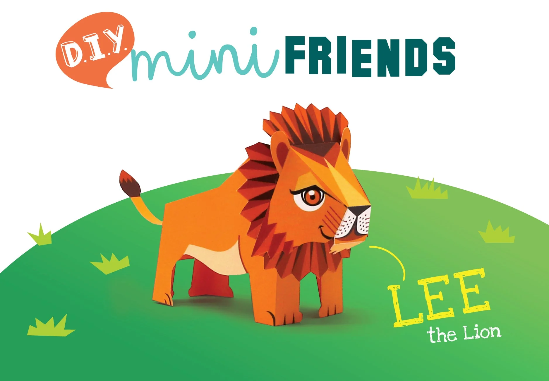 Mini Lion DIY Animal Paper Craft Kit
