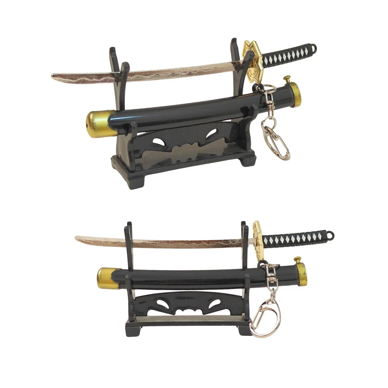 Mini Metal Katana Keychain (not sharp, 15 cm) | Button open (katana stand not included) - Image 11