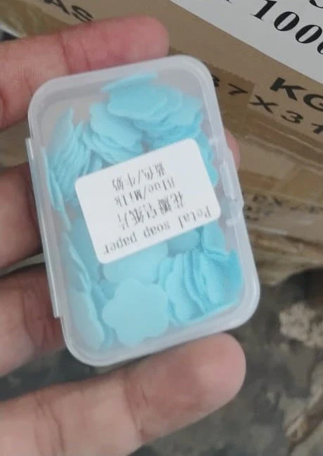 Mini Portable Travel Soap Paper Sheets Flower Shape (100 Pcs Set Approx / Mix Color) - Image 9