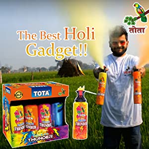 Mini Thunder Plus Holi Gulal Colors for Celebration 4pcs Pack 350 Ml - Image 2