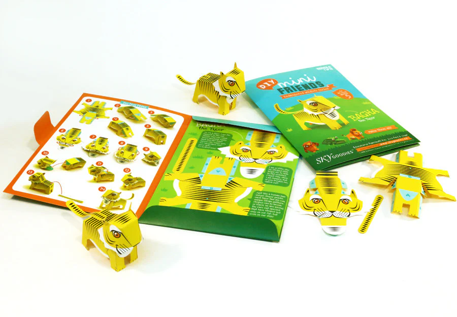 Mini Tiger DIY Animal Paper Craft Kit - Image 3
