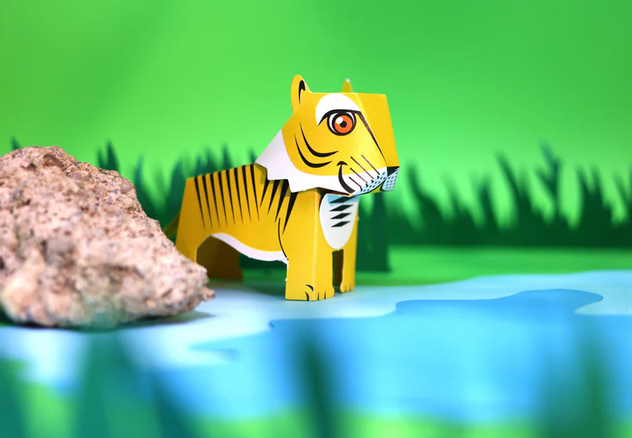 Mini Tiger DIY Animal Paper Craft Kit - Image 5