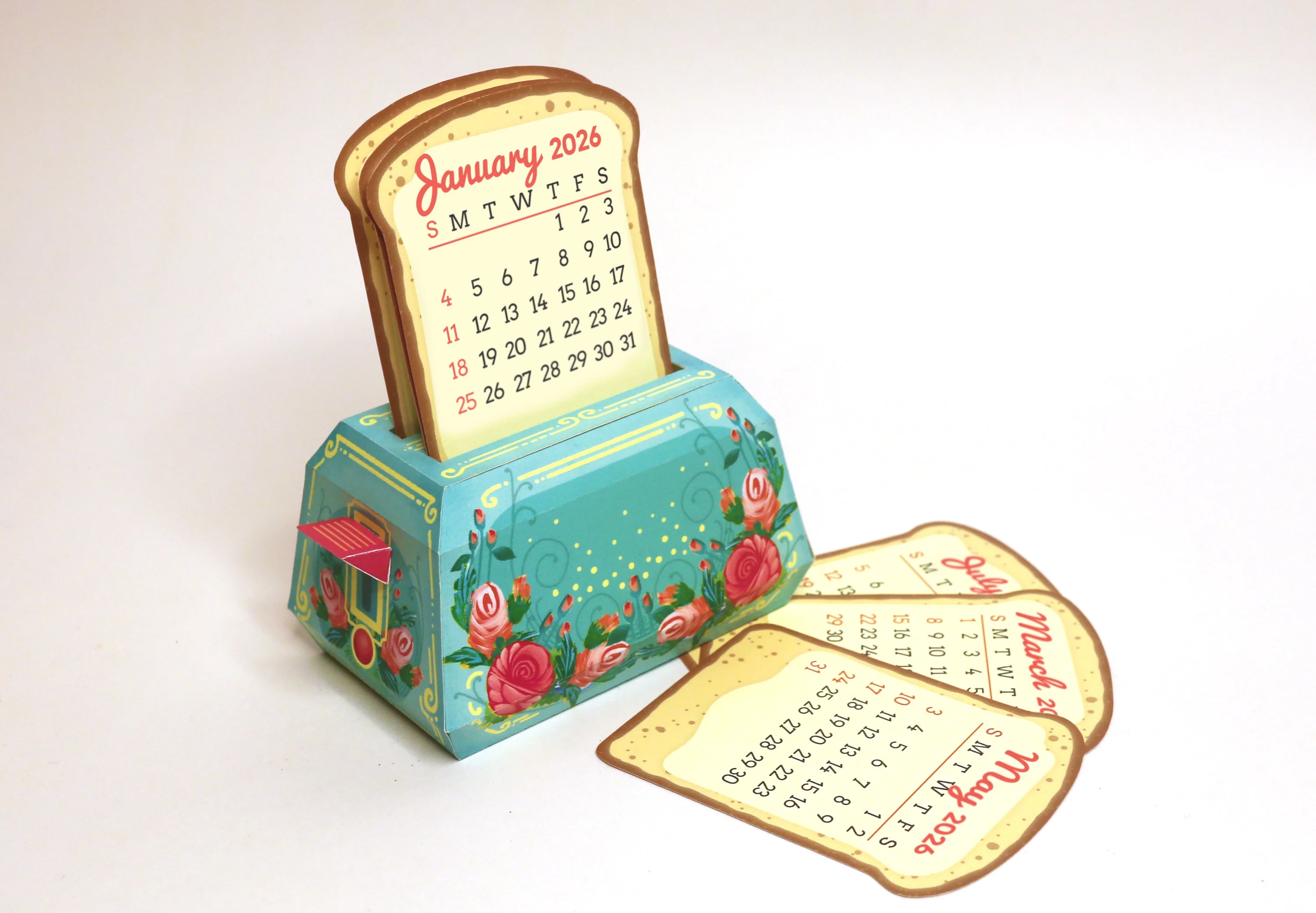 Mini Toaster Desk Calendar 2025 - DIY Paper Craft Kit - Image 15