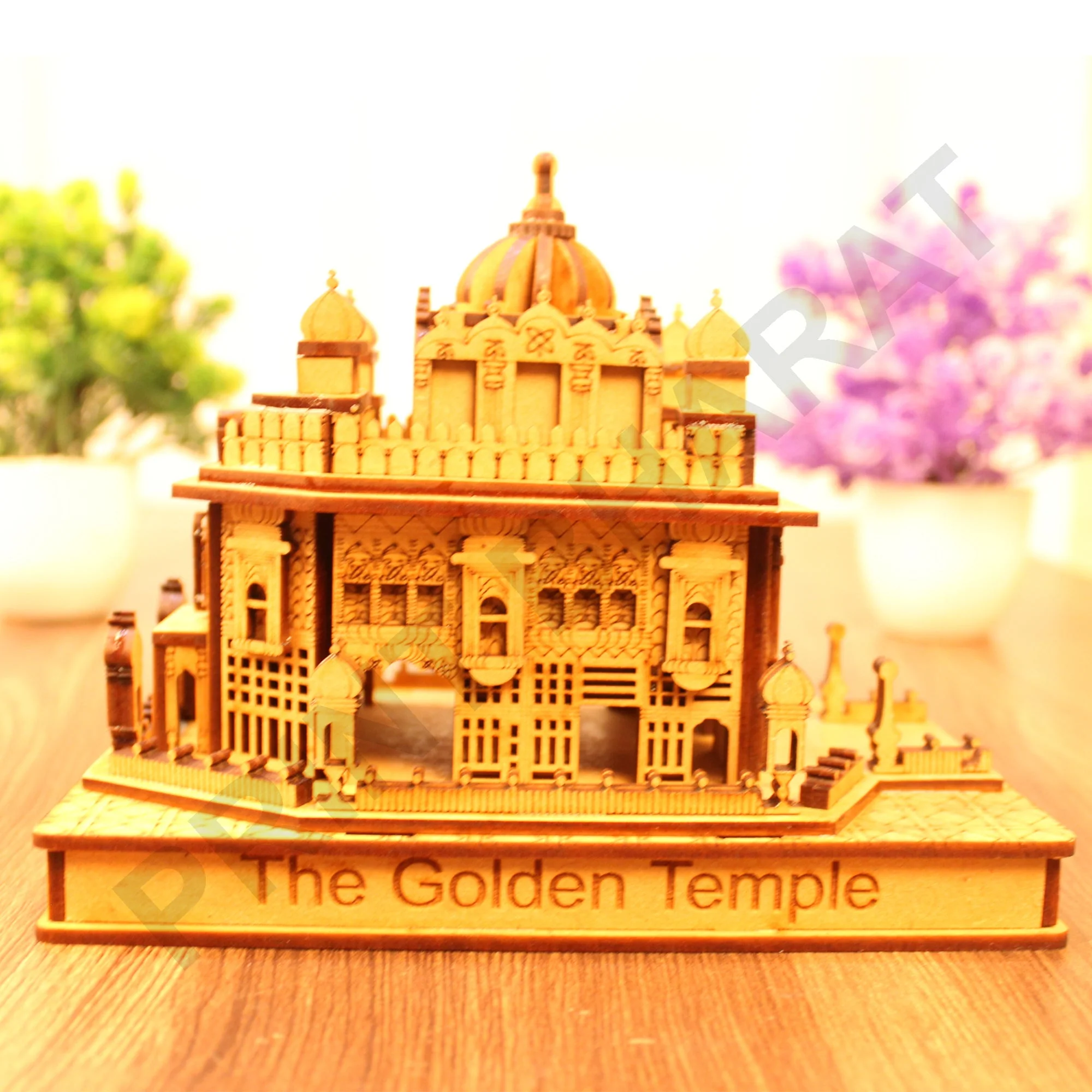 Miniature Temple Handmade, Golden Tample -3D Replica, Religious Gifts, Indian Pooja Decor, Home Decor Length: 16 cm,Widht: 10.5 cm,Height: 12 cm - Image 3
