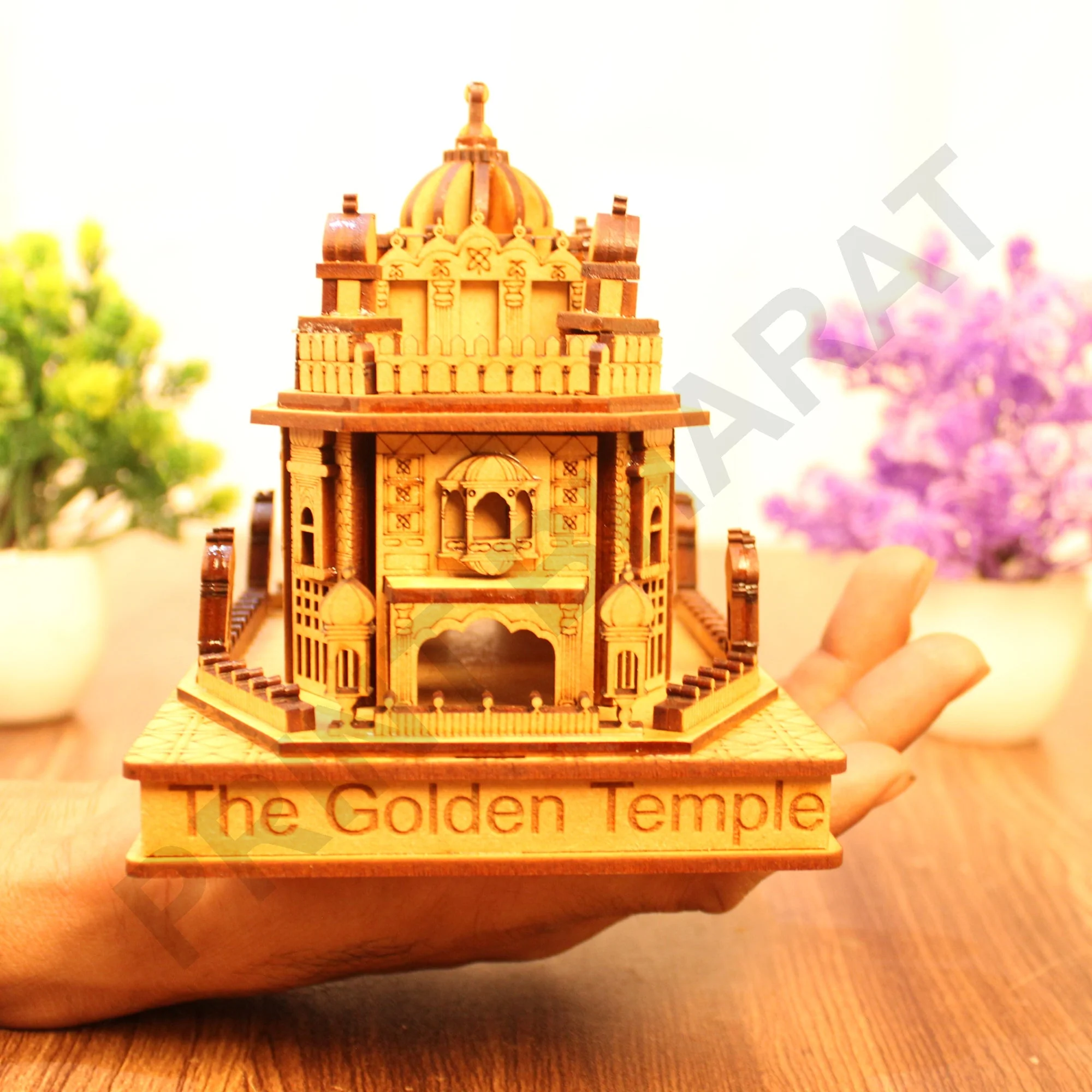 Miniature Temple Handmade, Golden Tample -3D Replica, Religious Gifts, Indian Pooja Decor, Home Decor Length: 16 cm,Widht: 10.5 cm,Height: 12 cm - Image 9