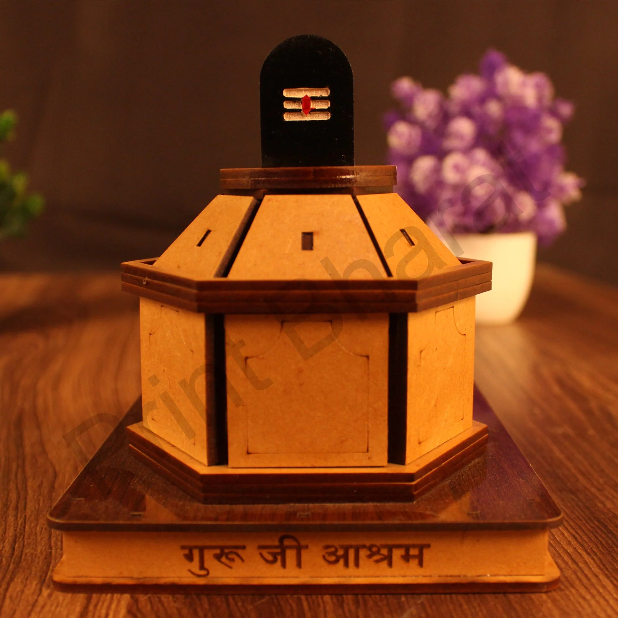 Miniature Temple Handmade,Guru Ji Ashram Temple -3D Replica, Religious Gifts, Indian Pooja Decor, Home Decor Length: 16 cm,Widht: 11.5cm,Height: 16 cm - Image 4