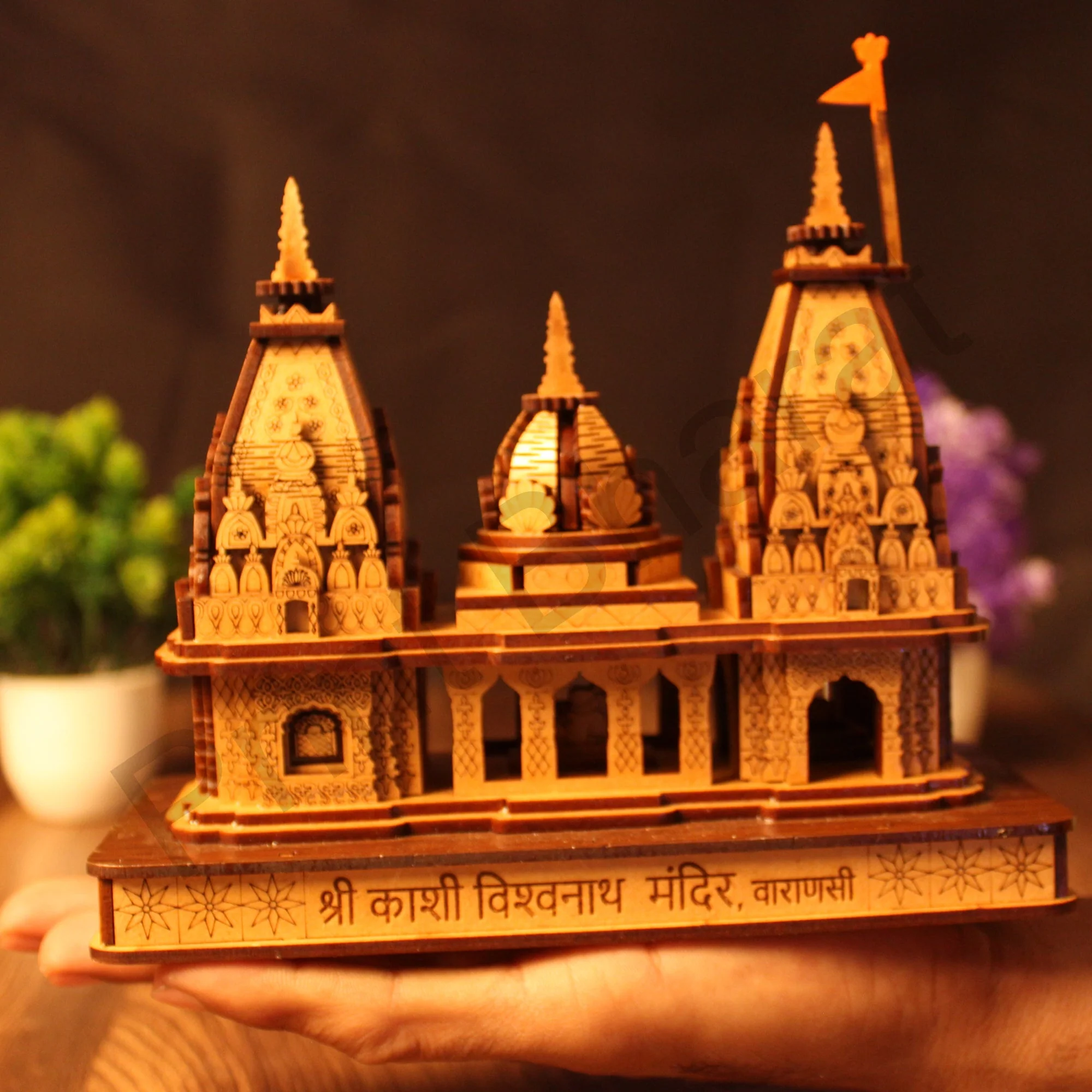 Miniature Temple Handmade,Kashi Vishwanath Temple -3D Replica, Religious Gifts, Indian Pooja Decor, Home Decor Length: 17.5 cm,Widht: 8.5 cm,Height: 17 cm - Image 9