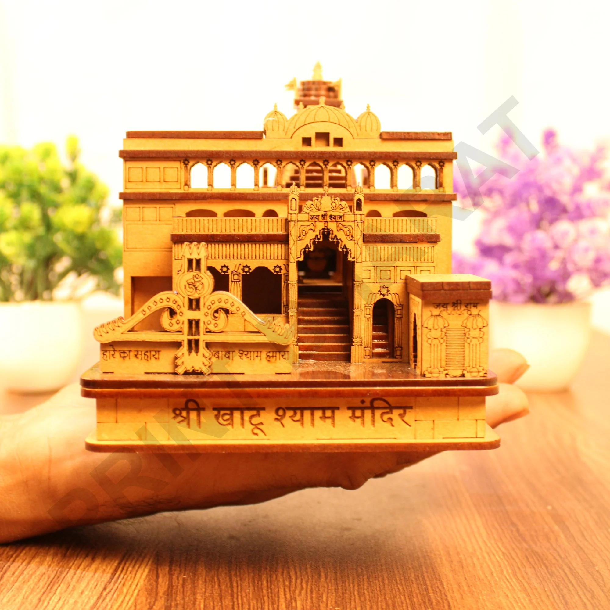 Miniature Temple Handmade, Khatu Shyam Tample -3D Replica, Religious Gifts, Indian Pooja Decor, Home Decor Length: 15 cm,Widht: 12.5 cm,Height: 13 cm - Image 7