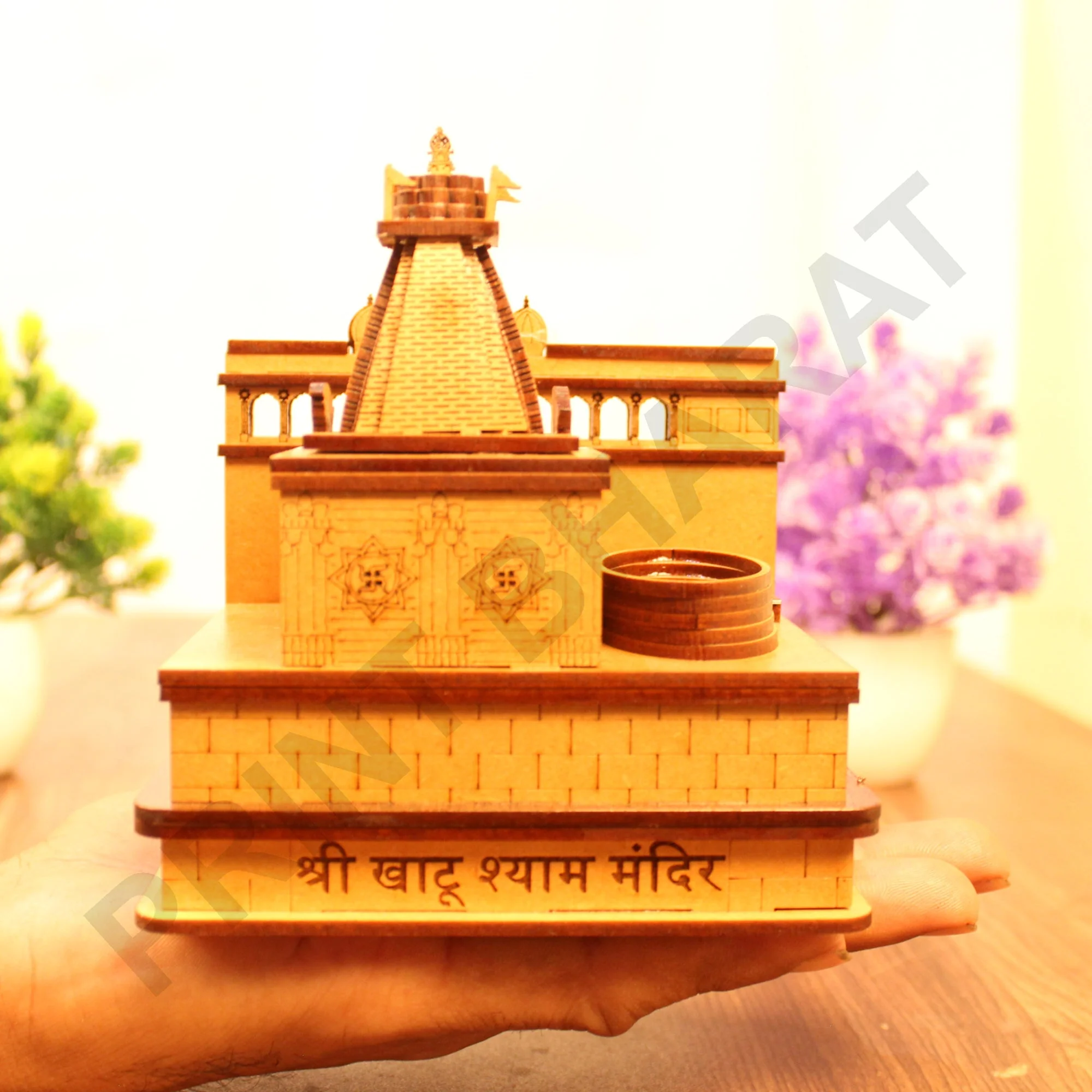 Miniature Temple Handmade, Khatu Shyam Tample -3D Replica, Religious Gifts, Indian Pooja Decor, Home Decor Length: 15 cm,Widht: 12.5 cm,Height: 13 cm - Image 9