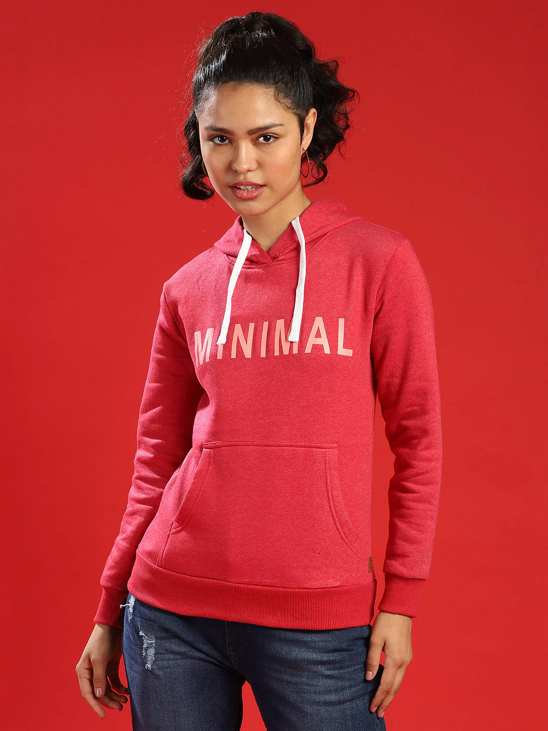 Minimal Hoodie With Kangaroo Pockets - Image 2