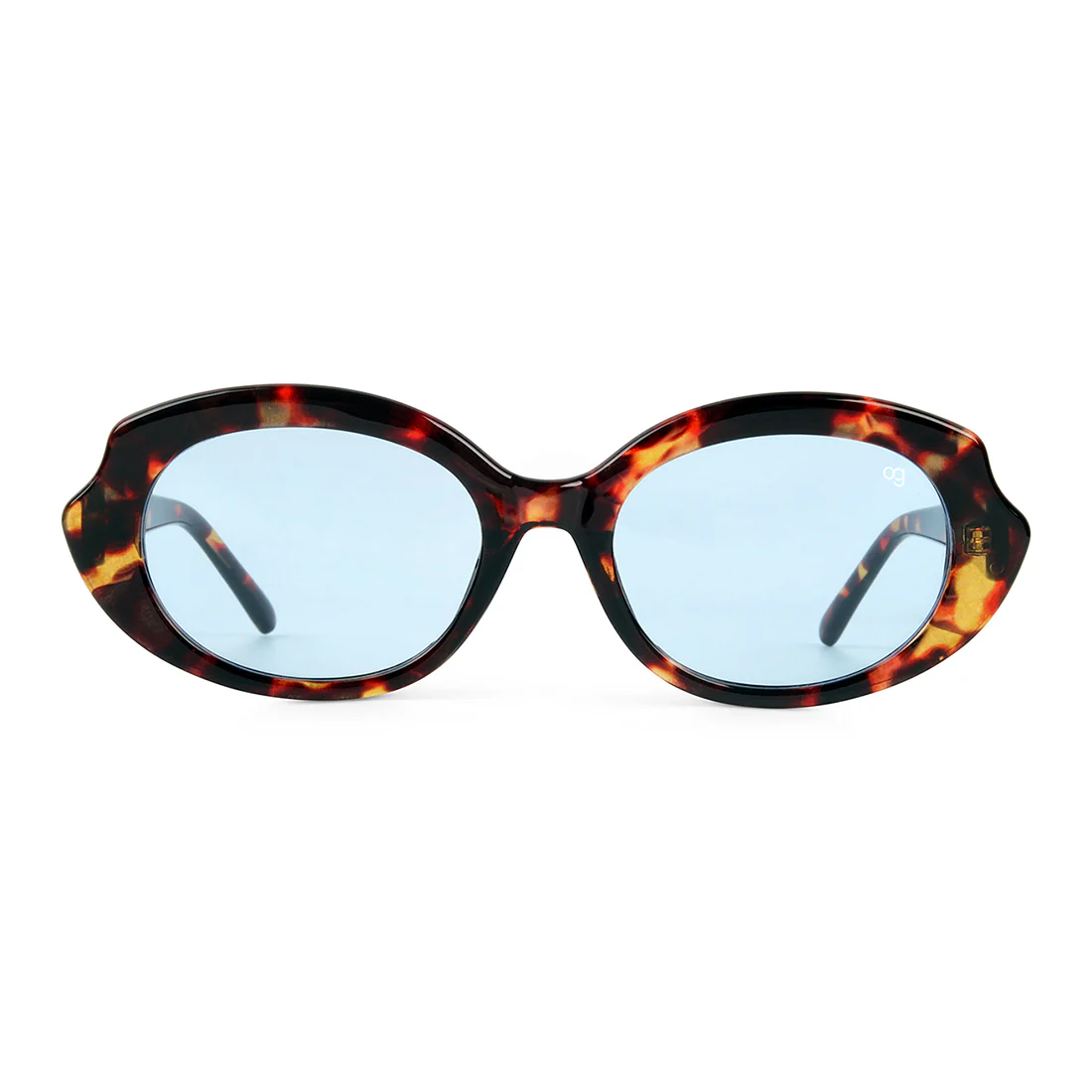 Minimalist Blue Oval Sunglasses - Image 3