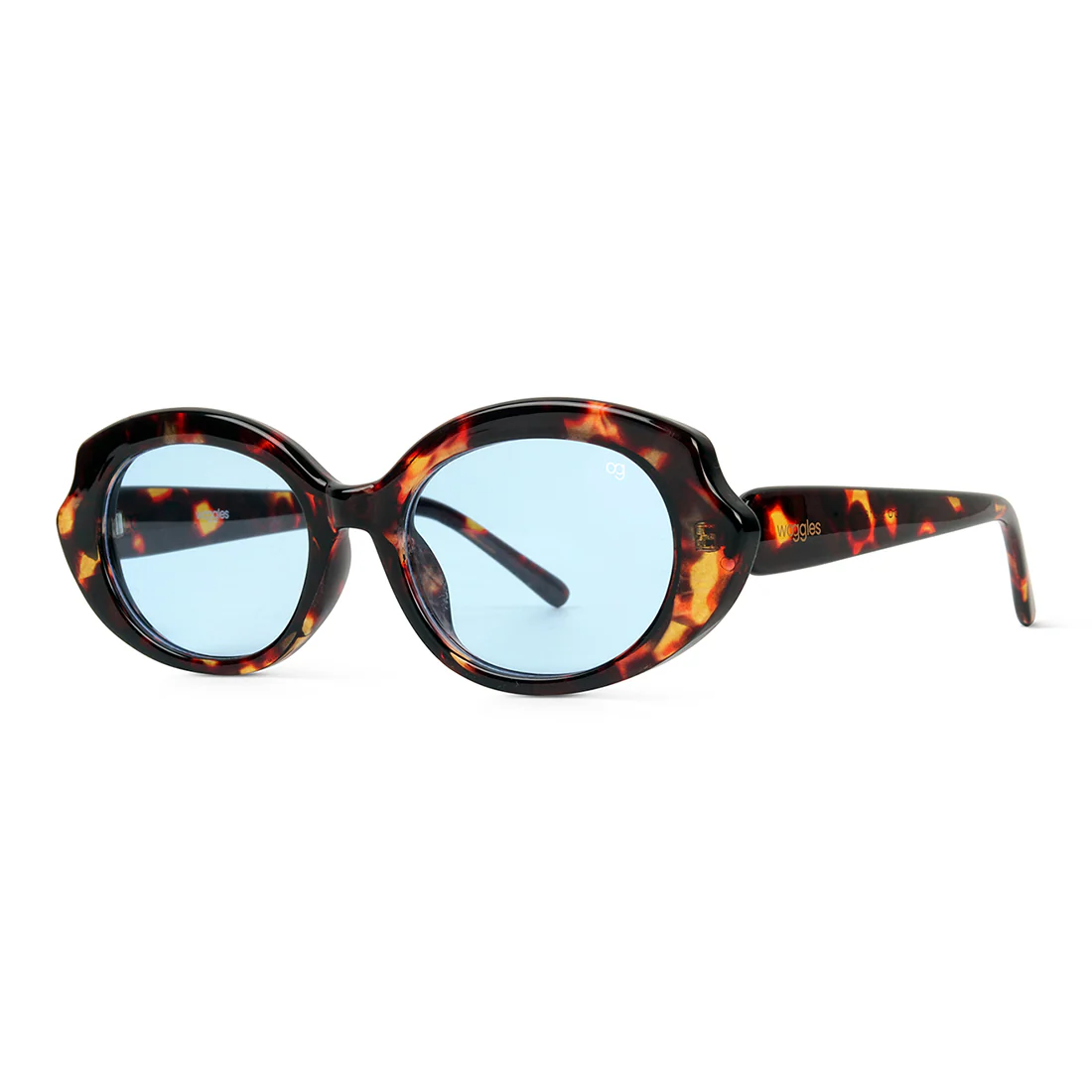 Minimalist Blue Oval Sunglasses - Image 4