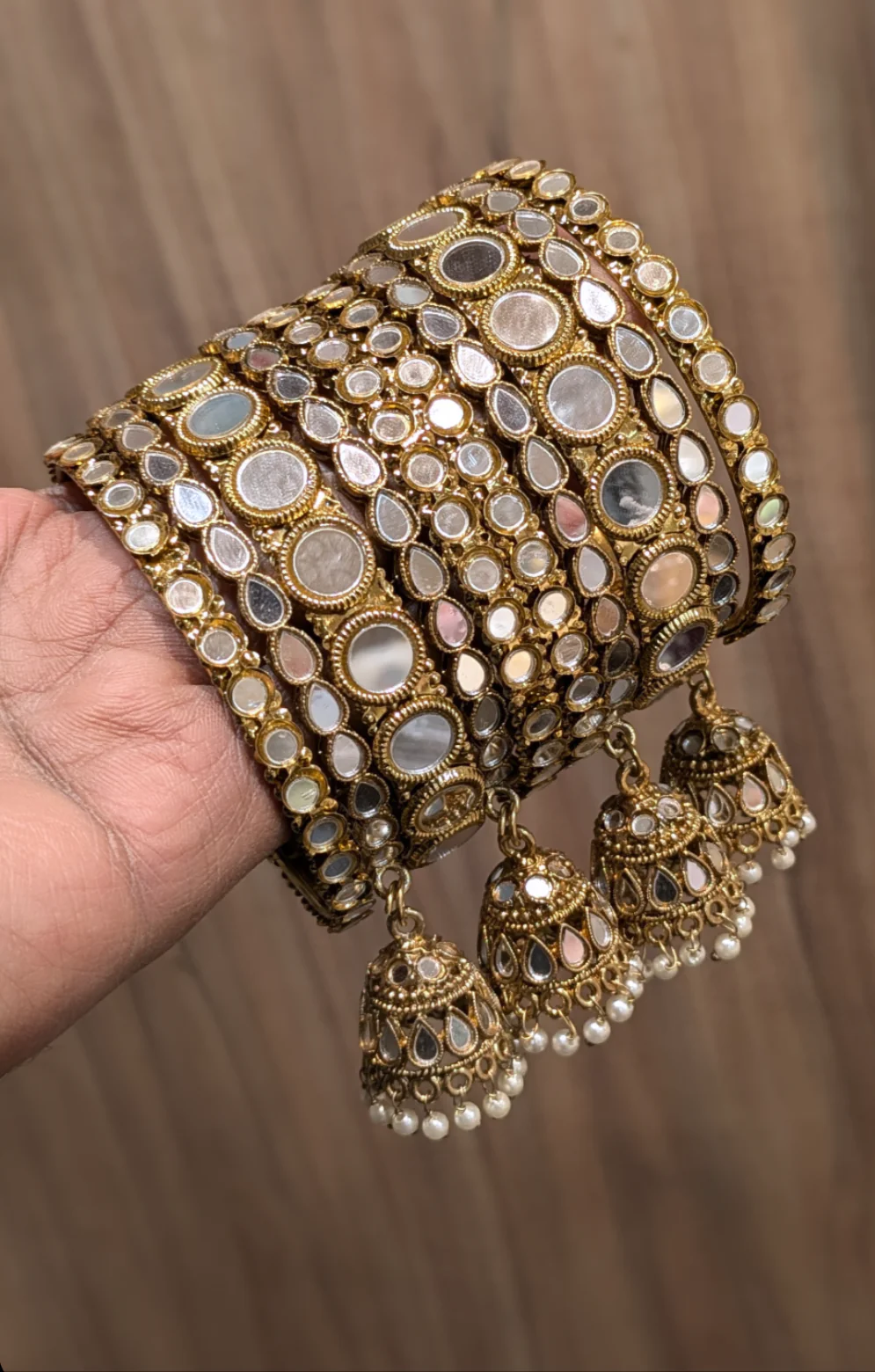 MIROR JHUMKI BANGLES SET
