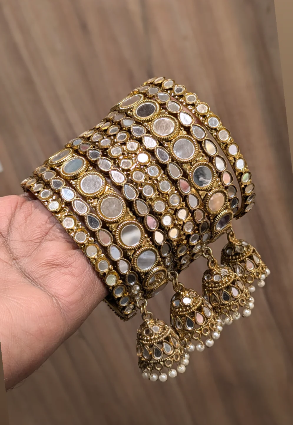 MIROR JHUMKI BANGLES SET - Image 2