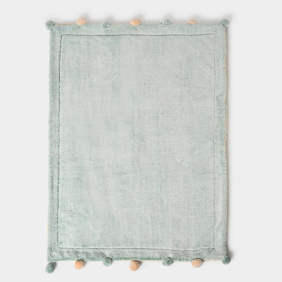 Misty Blonde Peach & Green Reversible Winter Blanket For Newborn Baby - Image 3