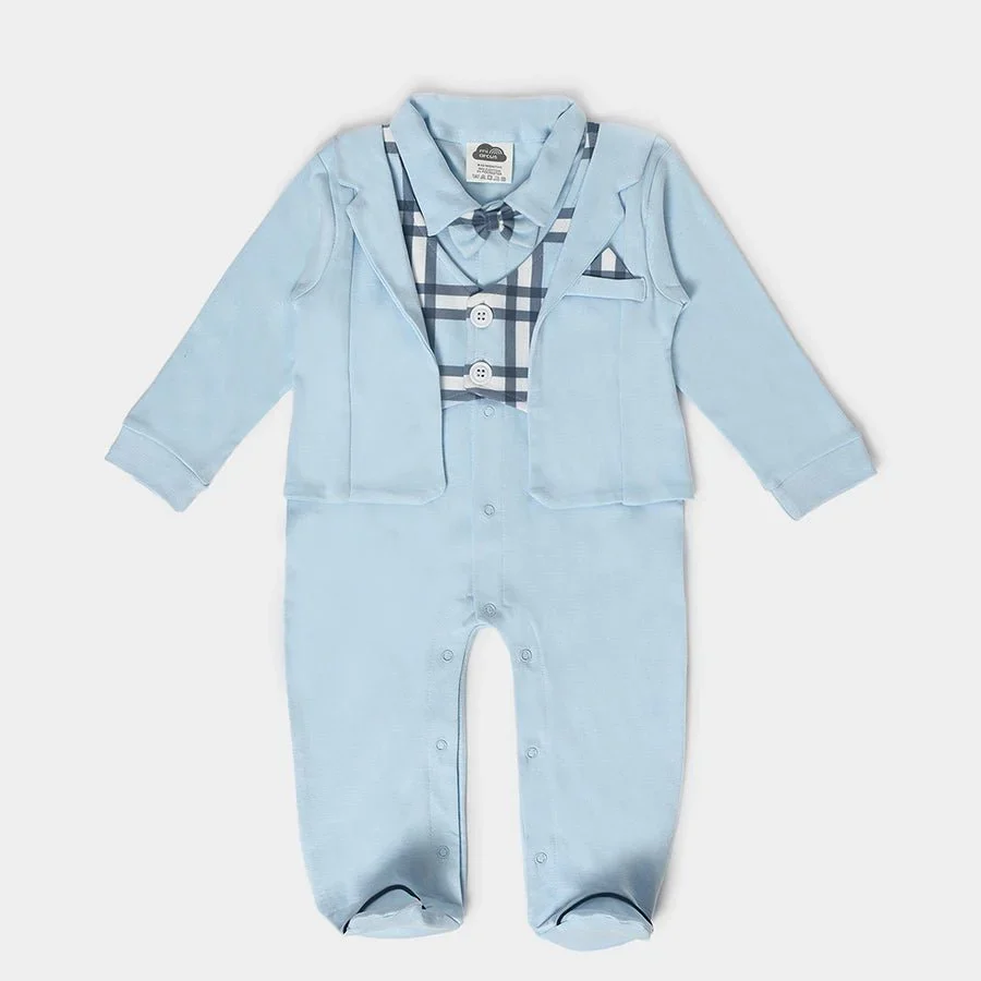 Misty Blue Baby Sleepsuit Newborn - Image 2