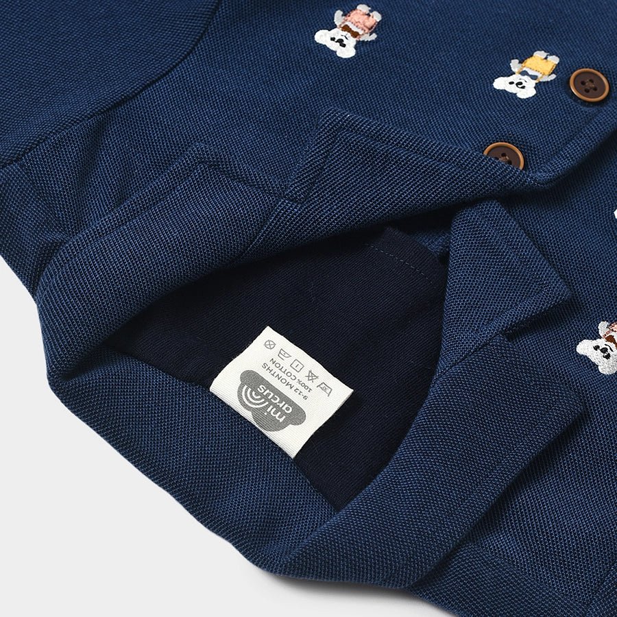 Misty Blue Knitted Baby Blazer Set - Image 6