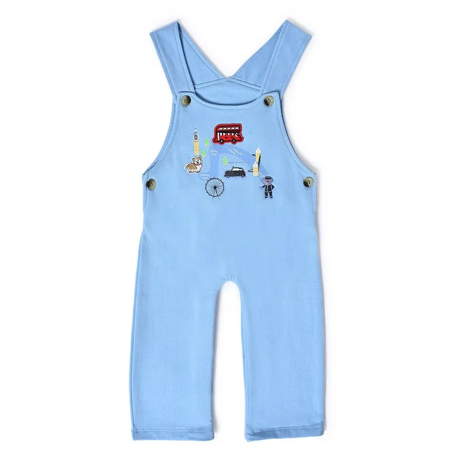 Misty Clear Sky Brushed Fleece Baby Dungaree Set - Image 10