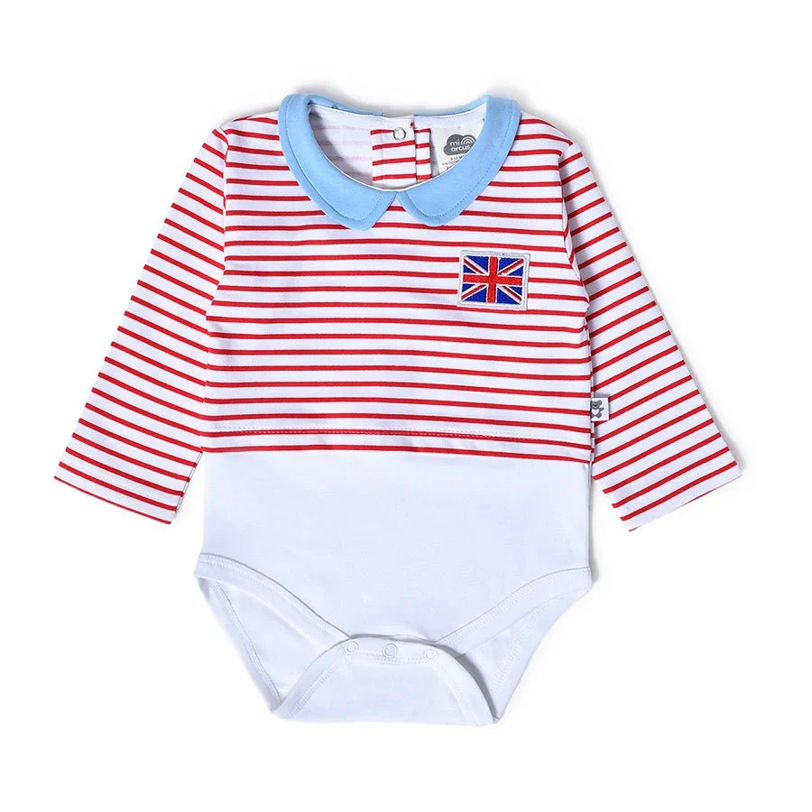 Misty Clear Sky Brushed Fleece Baby Dungaree Set - Image 2