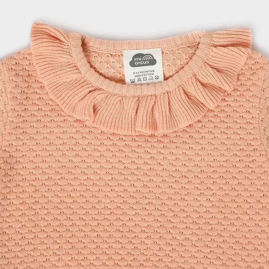 Misty Coral Knitted Baby Girl Jumper Clothes Set - Image 5
