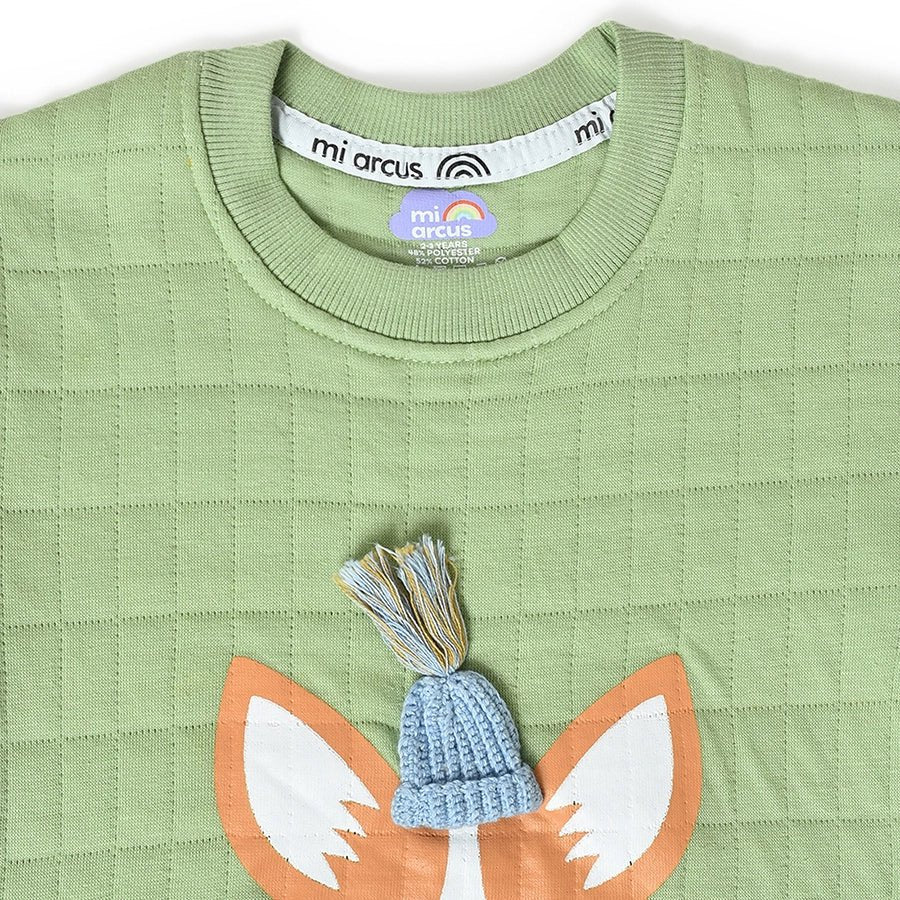 Misty Corgi Quilted Green Baby Girl Sweatshirt & Pajama Set - Image 4