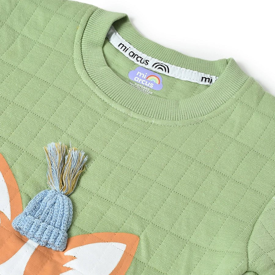 Misty Corgi Quilted Green Baby Girl Sweatshirt & Pajama Set - Image 6