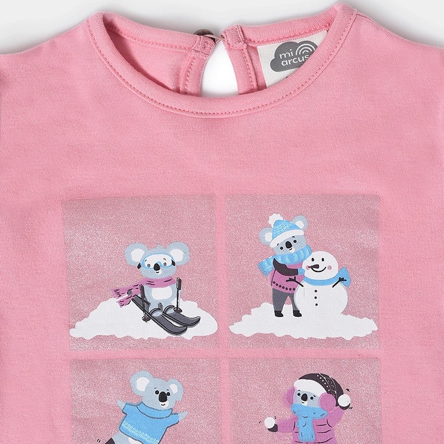 Misty Flounce Trimmed Printed Top For Baby Girl - Image 4