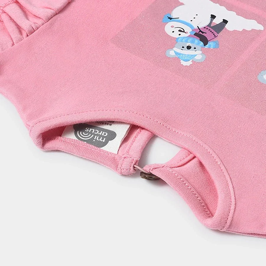 Misty Flounce Trimmed Printed Top For Baby Girl - Image 6