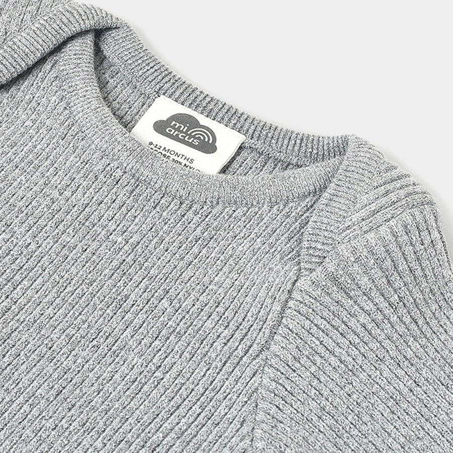 Misty Full Sleeve Knitted Baby Grey Thermal Top - Image 6