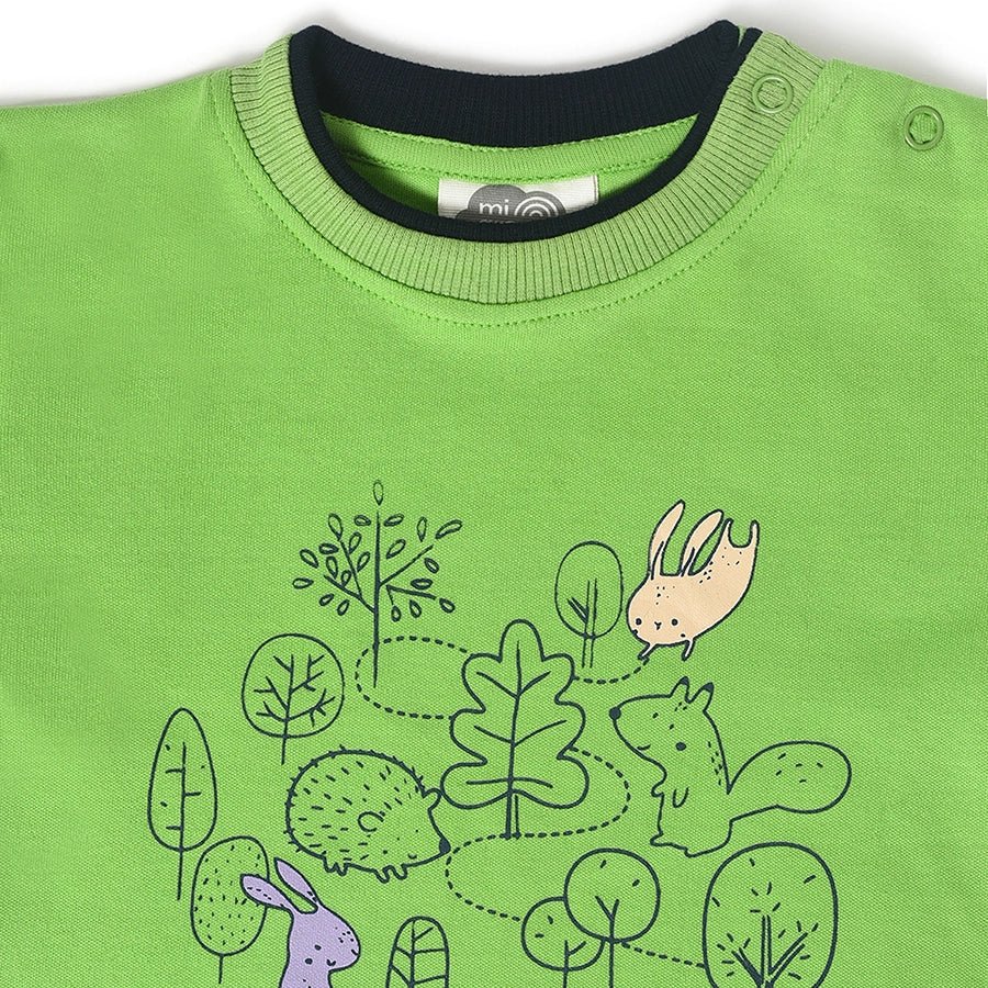 Misty Green Printed T-Shirt For Baby Boy - Image 4