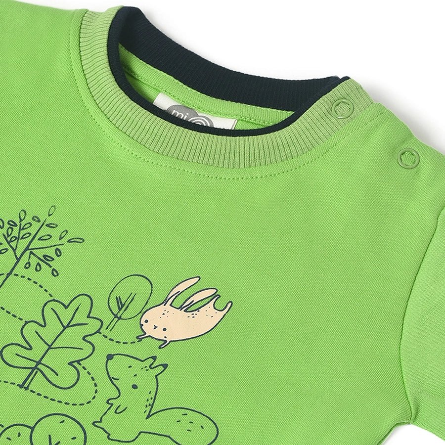 Misty Green Printed T-Shirt For Baby Boy - Image 5